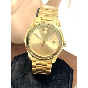 Movado Men's Watch 3600735 Bold Gold Dial Date Swiss Quartz Stainless Steel 42mm